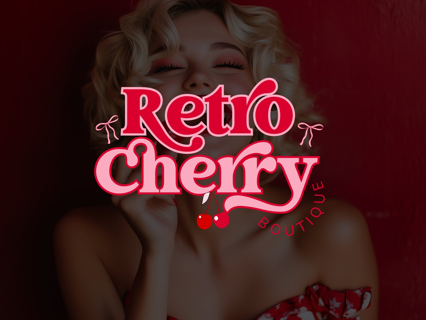 Premade Coquette Style Retro Logo Design- Editable in Canva