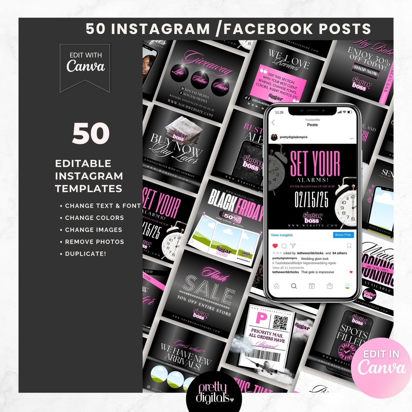Sugar Boss Branding Kit - Editable with Canva