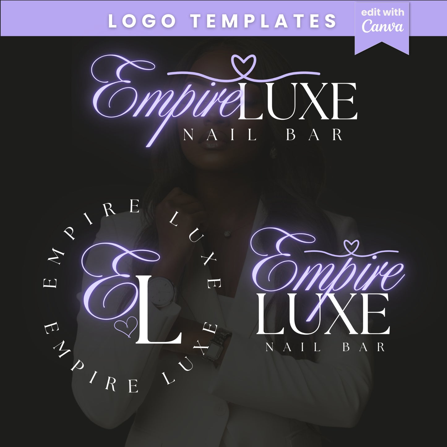 Nail Salon/Beauty/Hair Salon Logo Design- Editable in Canva