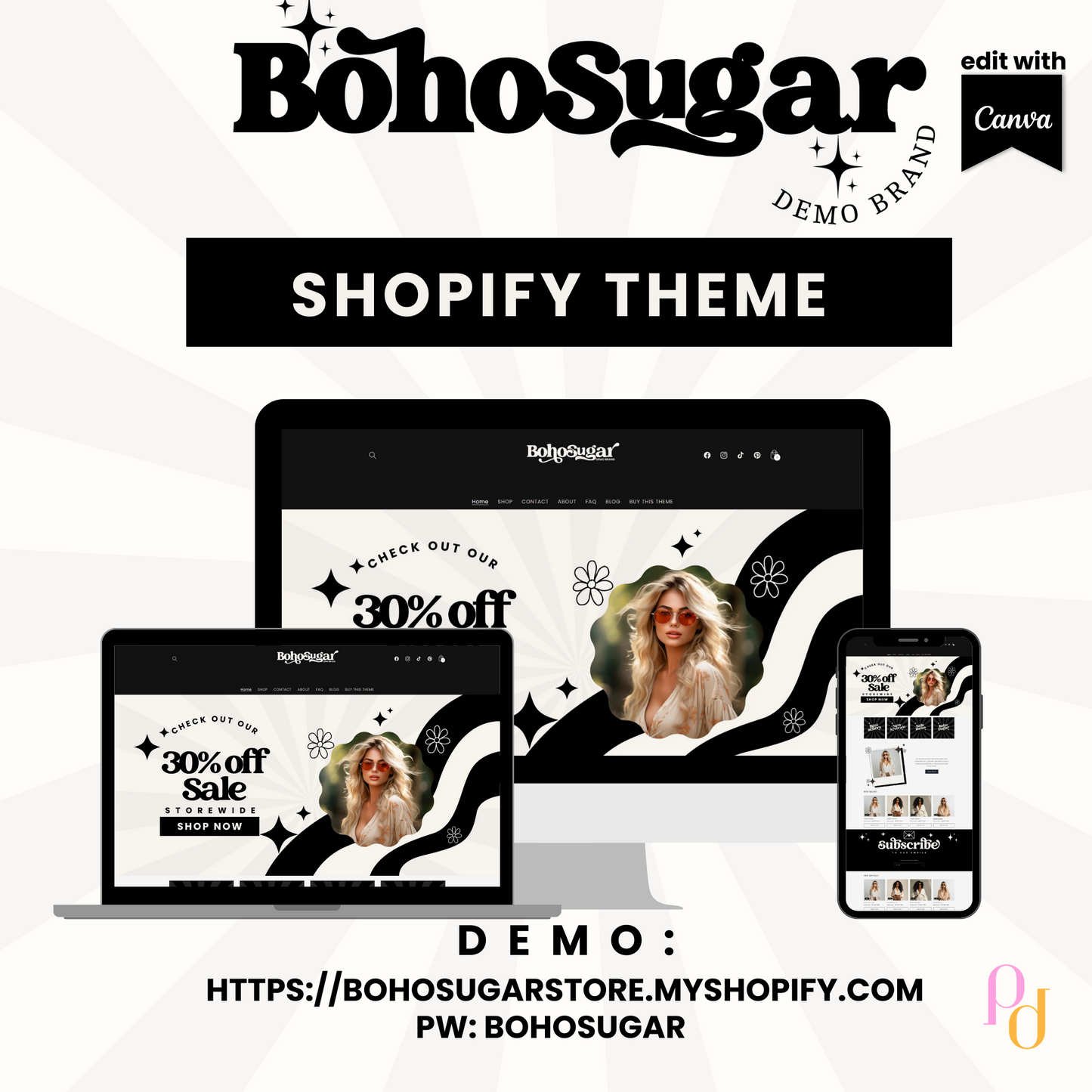 Retro Shopify Theme - Boho Sugar Collection.