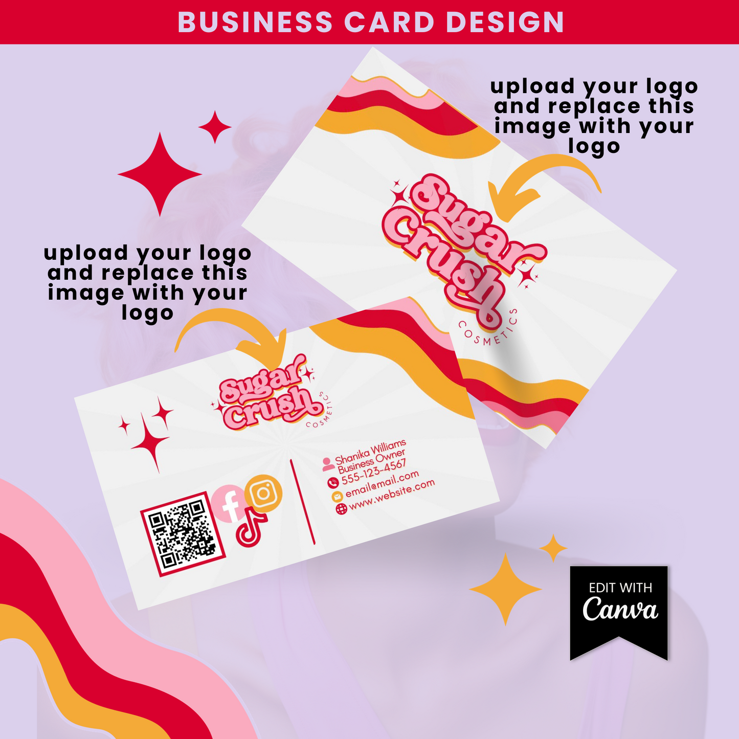 Sugar Crush Retro Branding Set - Editable with Canva