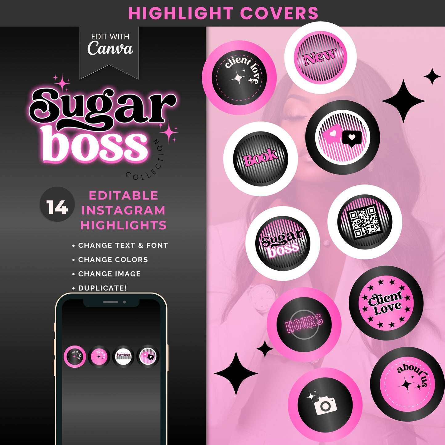 Sugar Boss Branding Kit - Editable with Canva