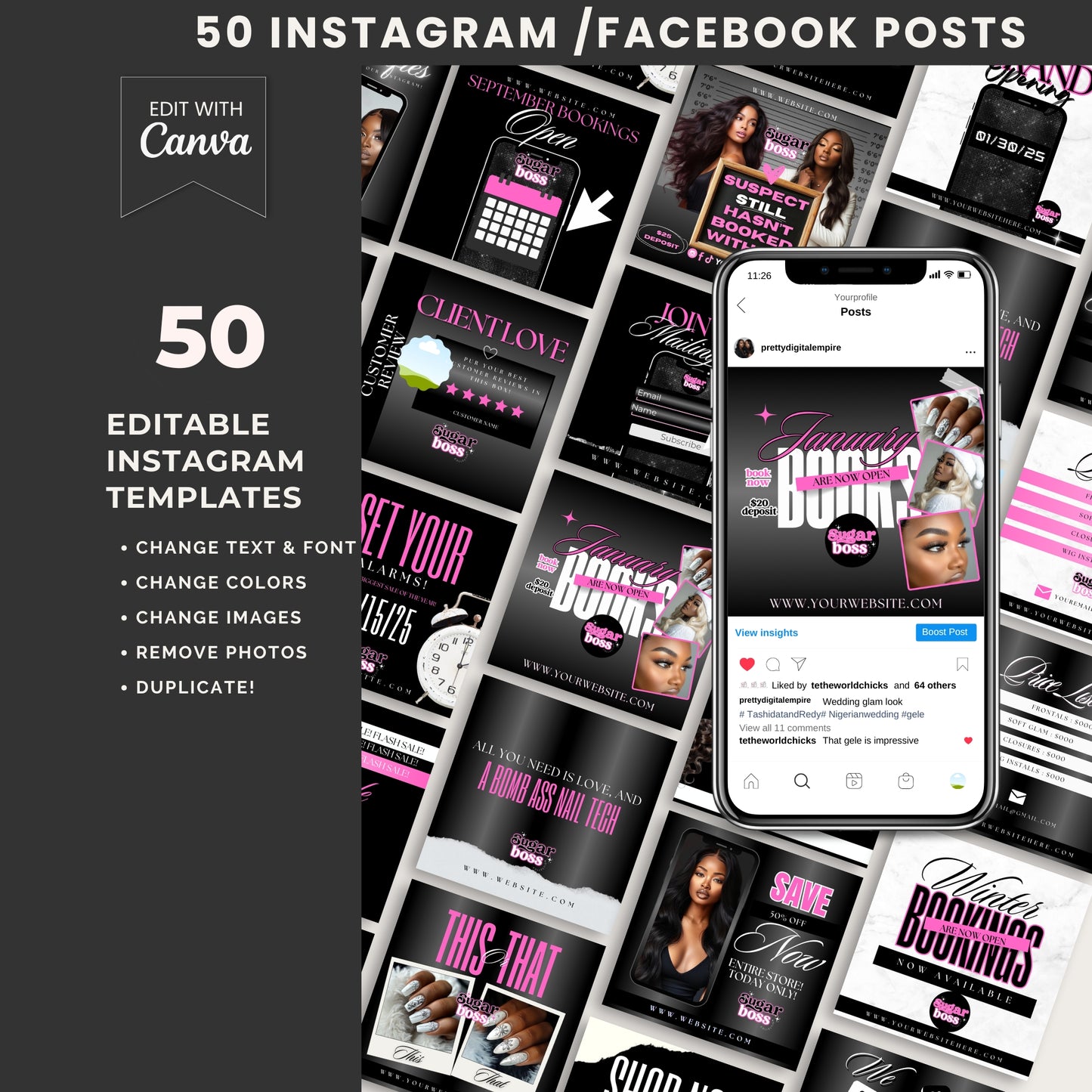Sugar Boss Branding Kit - Editable with Canva
