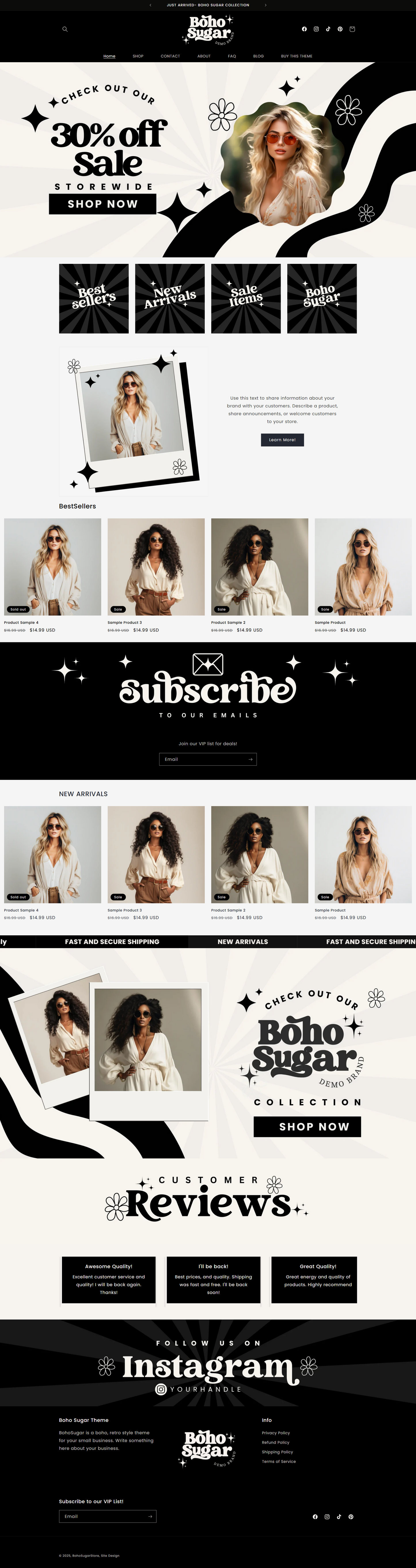 Retro Shopify Theme - Boho Sugar Collection.
