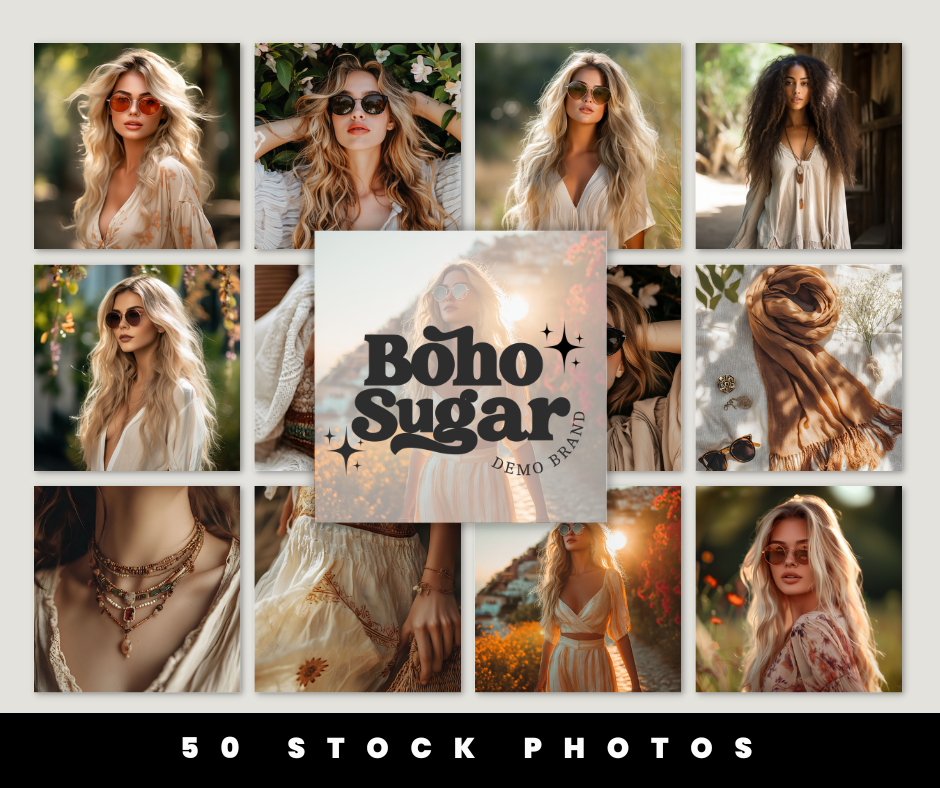 Boho Sugar Retro Branding Kit- Editable in Canva
