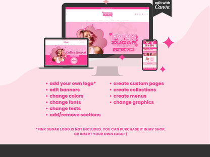 Pink Retro Shopify Theme - Pink Sugar Collection.