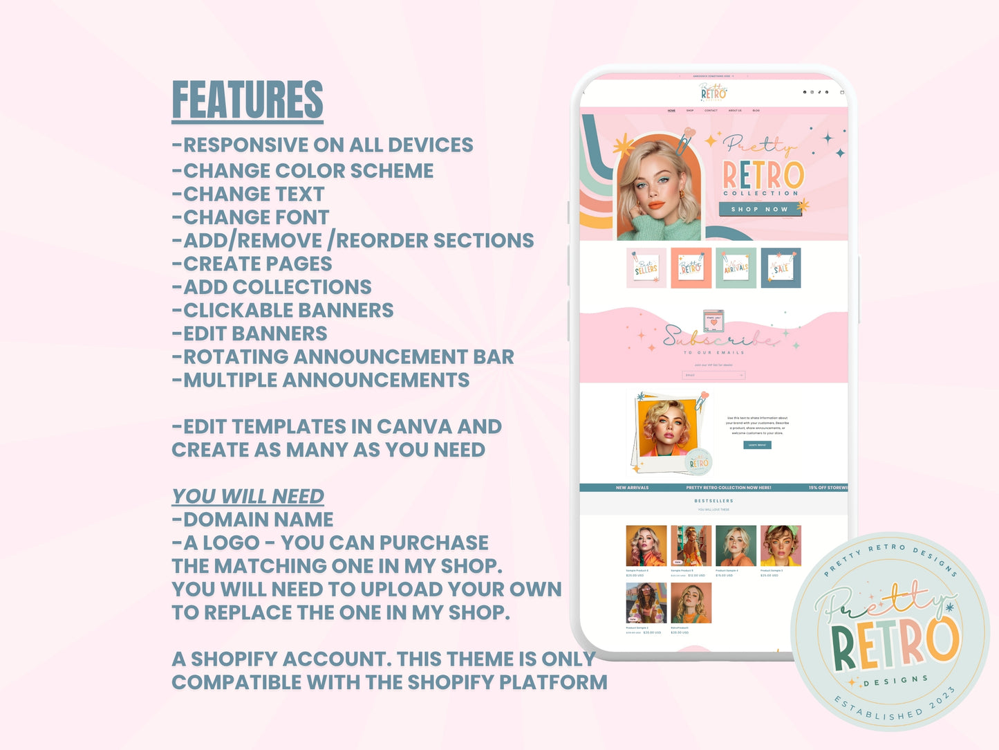 Bright Vintage Retro Shopify Theme