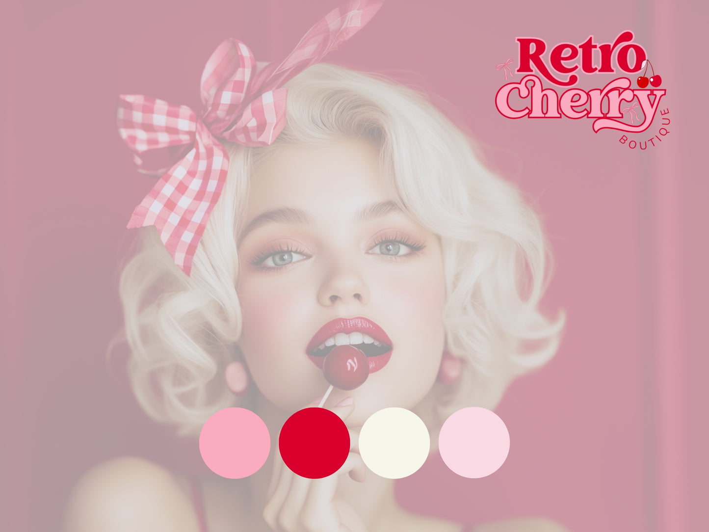 Premade Coquette Style Retro Logo Design- Editable in Canva