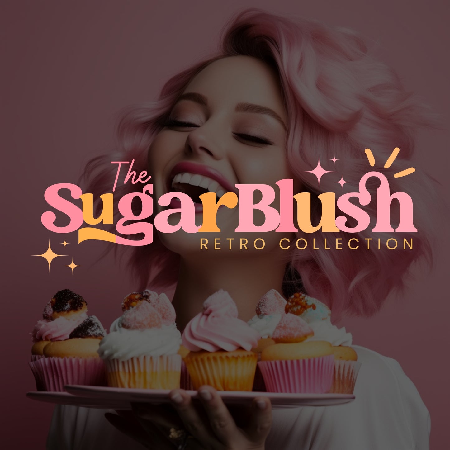 Premade SugarBlush Retro Logo Design- Editable in Canva