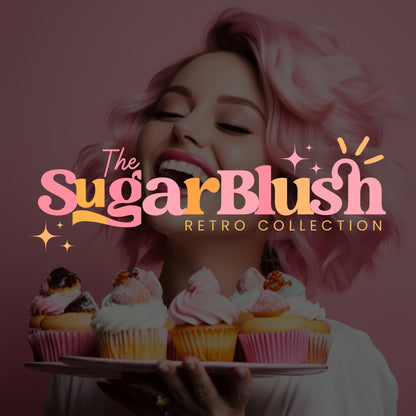 Premade SugarBlush Retro Logo Design- Editable in Canva