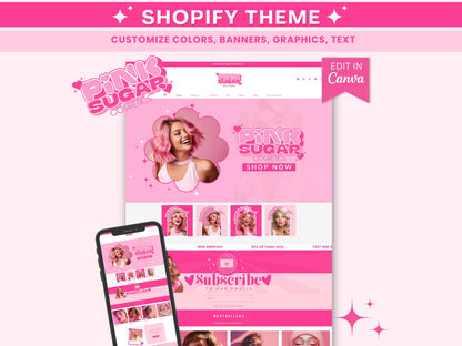 Pink Retro Shopify Theme - Pink Sugar Collection.