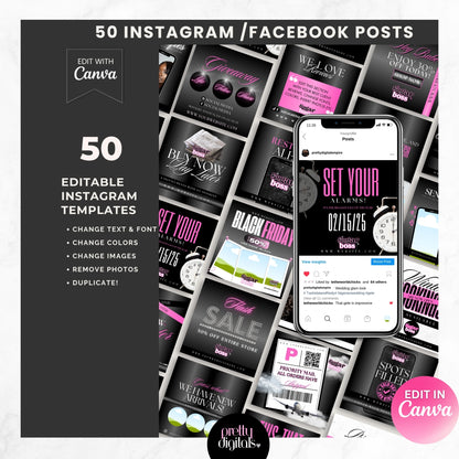 Pink Crown Branding Kit- Editable in Canva