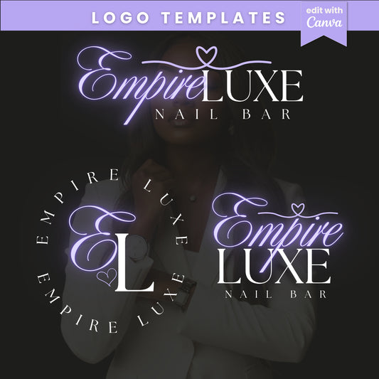 Nail Salon/Beauty/Hair Salon Logo Design- Editable in Canva