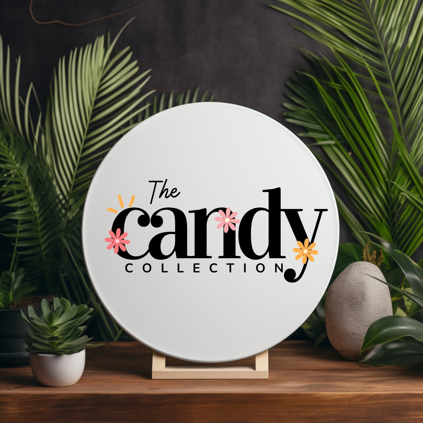Premade CandyCollection Retro Logo Design- Editable in Canva