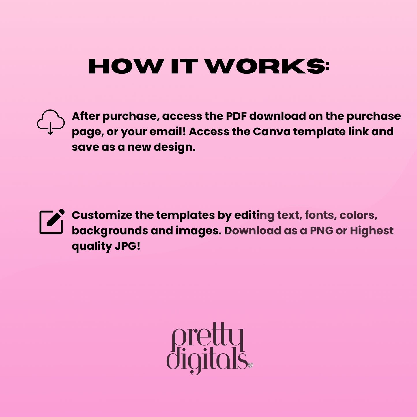 Coquette Aesthetic Branding Set - Editable with Canva