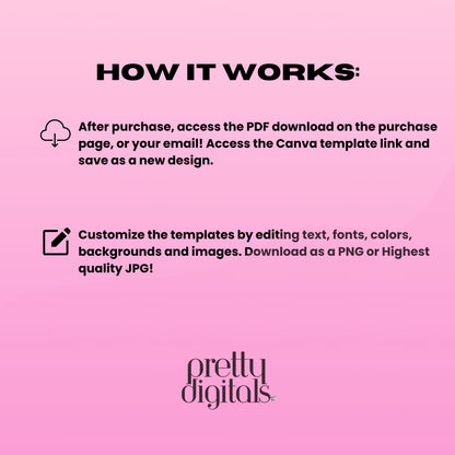 Coquette Aesthetic Branding Set - Editable with Canva
