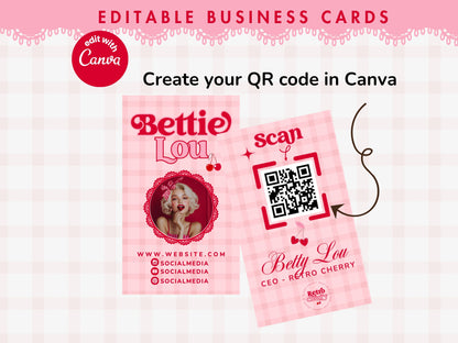 Coquette Aesthetic Branding Set - Editable with Canva