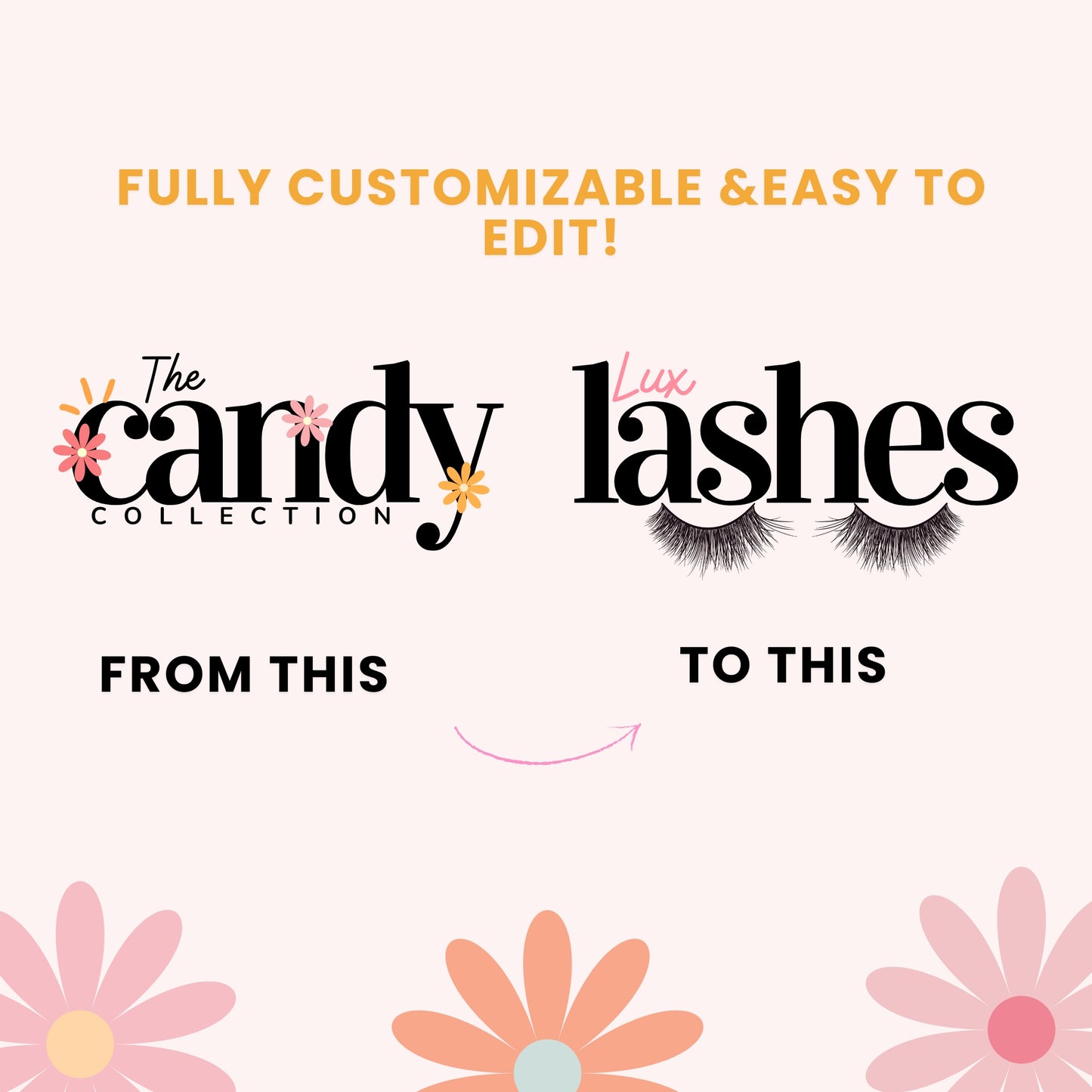 Premade CandyCollection Retro Logo Design- Editable in Canva